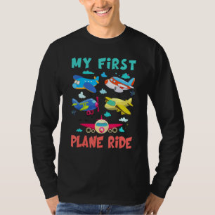 Erstes Mal Fliegen Mein Erster Flug Jungen Mädche T-Shirt