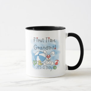Erstes Mal-Großmutter der Jungen-T-Shirts und der Tasse