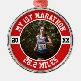 Erstes Marathonrennen Ornament Aus Metall