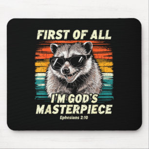 Erstes Meisterwerk Gottes Vintage christlich Mousepad