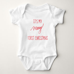 Erstes modernes 1. Weihnachten des Babys des Baby Strampler