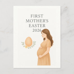 Erstes Mutter-Ostern – Sanfte Schwangerschaftsillu Postkarte