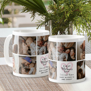 Erstes Muttertags-Foto-Collage-Herz-Andenken Kaffeetasse