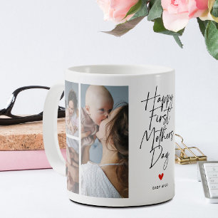 Erstes Muttertags-Fotocollage-Geschenk mit Schrift Kaffeetasse