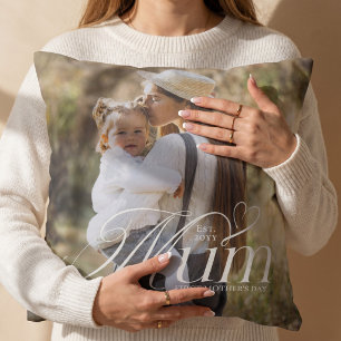 Erstes Muttertags-Mama-Baby-Foto-Andenken-Geschenk Kissen