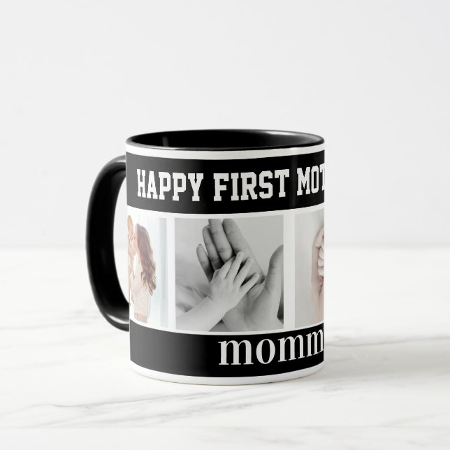 Erstes Muttertags süße Fotocollage-Tasse Tasse (Vorderseite Links)