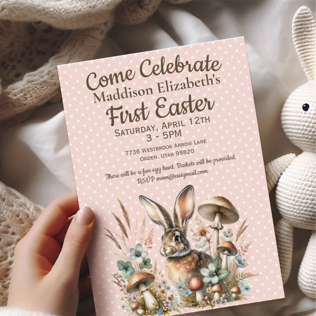Erstes Osterkaninchen Jack Einladung (Celebrate the joy of a first Easter with our adorable Jack Rabbit collection.)