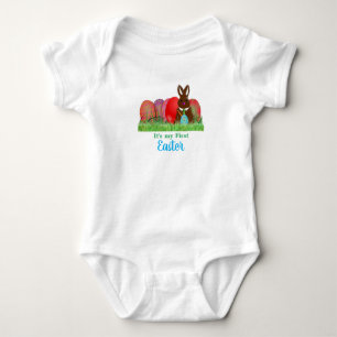 Erstes Ostern mit Eiern und Häschen-Baby-Bodysuit Baby Strampler