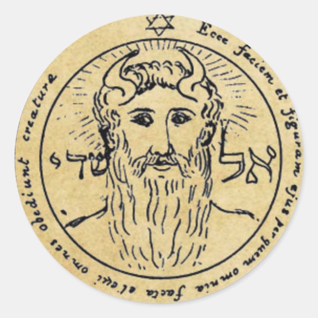 Erstes Pentagramm der Sonne Runder Aufkleber (Vorderseite)