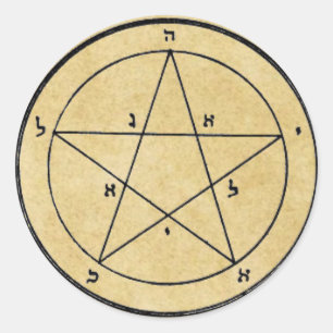 Erstes Pentagramm von Quecksilber Runder Aufkleber