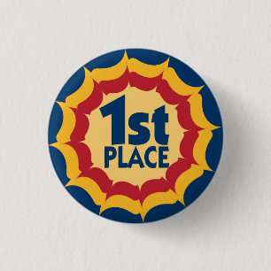 Erstes Platz-Band-Sieger-Abzeichen Button