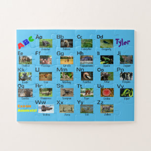 Erstes Rätsel für Kinder - ABC für exotische Tiere Puzzle