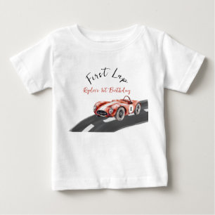 Erstes-Rennen-Rennwagen 1. Geburtstag  Baby T-shirt