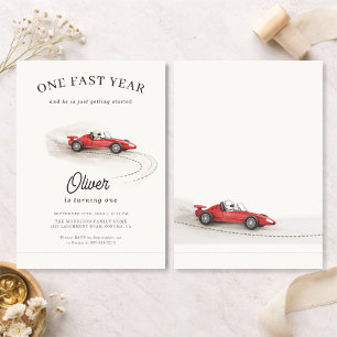 Erstes Rennwagen 1. Geburtstag Einladung
