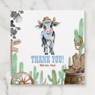 Erstes Rodeo 1. Geburtstag Baby Kuh Danke Geschenkanhänger