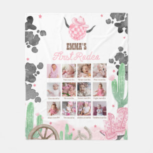 Erstes Rodeo 1. Geburtstag Boho Wild West Foto-Sch Fleecedecke