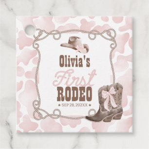 Erstes Rodeo 1. Geburtstag Dusty Pink Geschenkanhänger