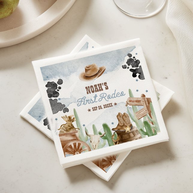 Erstes Rodeo 1. Geburtstag Rustikal Wilder Westen Serviette (Von Creator hochgeladen)