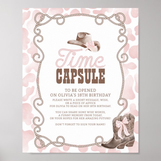 Erstes Rodeo 1. Geburtstags-Time Capsule-Party-Sch Poster (Vorne)