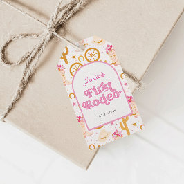 Erstes Rodeo Cowgirl Rosa 1. Geburtstagsfeier Geschenkanhänger
