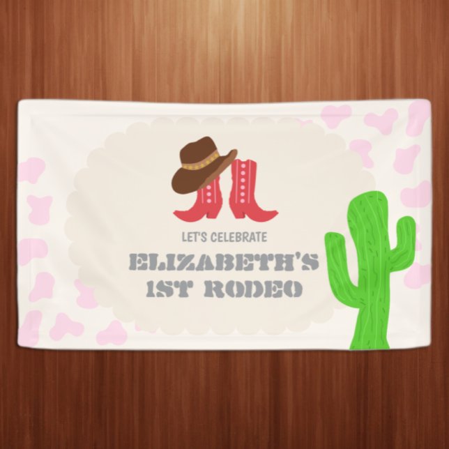Erstes Rodeo Mädchen 1. Geburtstag Banner (Von Creator hochgeladen)