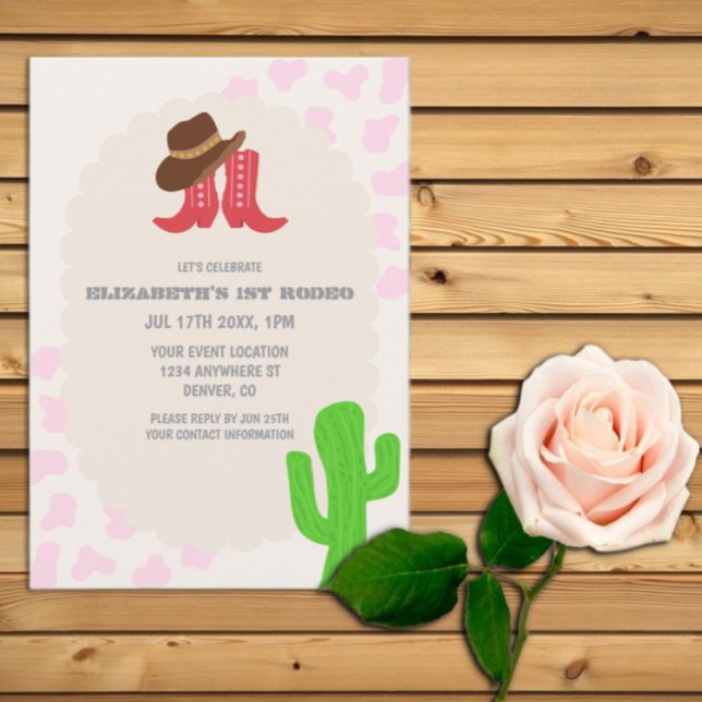 Erstes Rodeo Mädchen 1. Geburtstag Einladung (Von Creator hochgeladen)