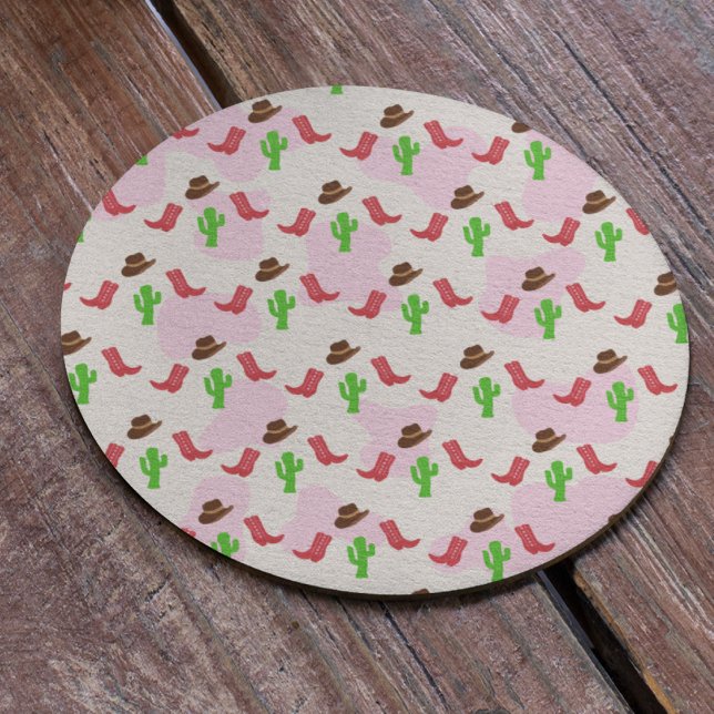 Erstes Rodeo Mädchen 1. Geburtstag Runder Pappuntersetzer (Von Creator hochgeladen)