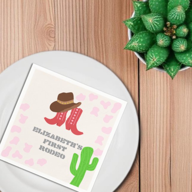 Erstes Rodeo-Mädchen 1. Geburtstag Serviette (Von Creator hochgeladen)