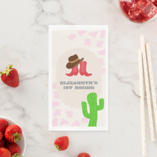 Erstes Rodeo Mädchen 1. Geburtstag Serviette