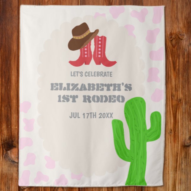 Erstes Rodeo Mädchen 1. Geburtstag Wandteppich (Von Creator hochgeladen)