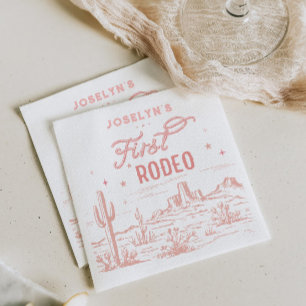 Erstes Rodeo Pink Paper Napkin Serviette