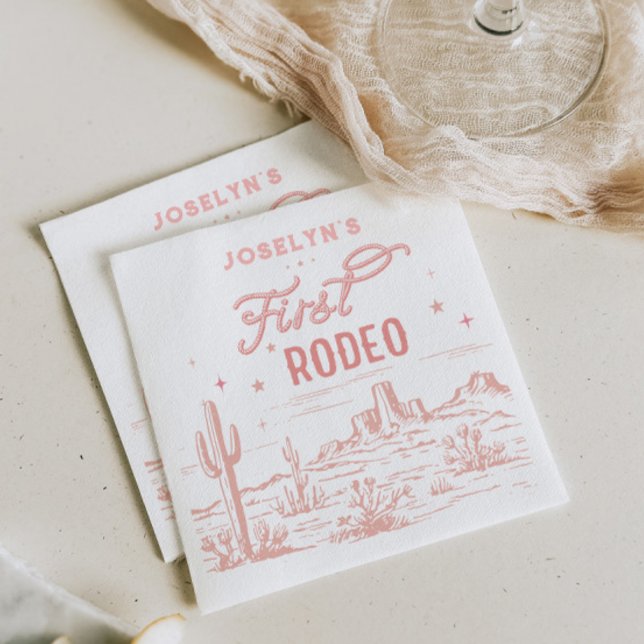 Erstes Rodeo Pink Paper Napkin Serviette (Von Creator hochgeladen)
