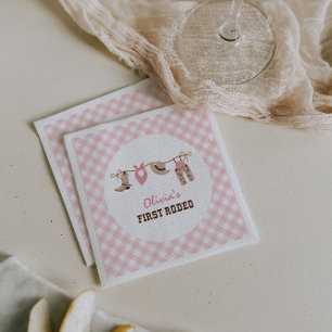 Erstes Rodeo Pink Western Cowboy 1. Geburtstag Serviette