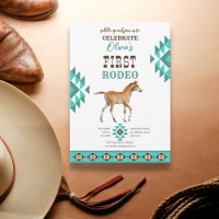 Erstes Rodeo südwestliches türkisfarbenes Pferd