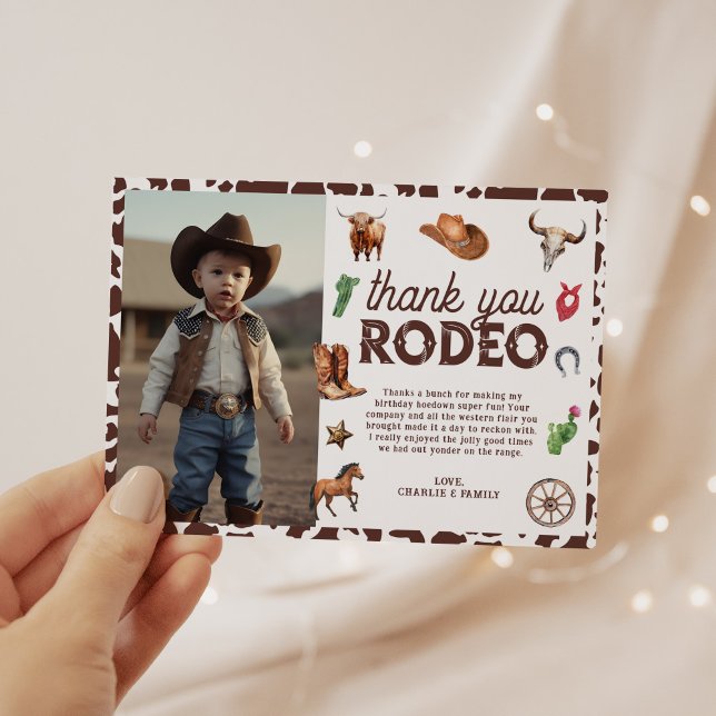 Erstes Rodeo Western 1. Geburtstag Foto Dankeskarte (Von Creator hochgeladen)