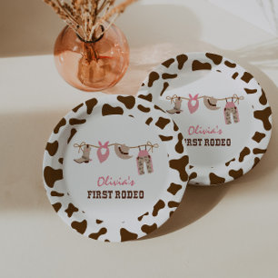 Erstes Rodeo Western Cowboy 1. Geburtstag Papier T Pappteller