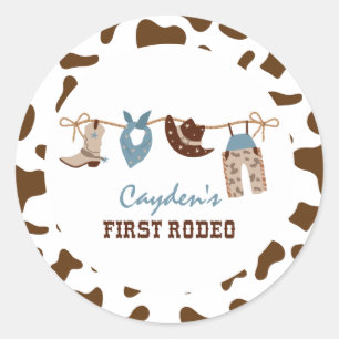Erstes Rodeo Western Cowboy 1. Geburtstag Runder Aufkleber