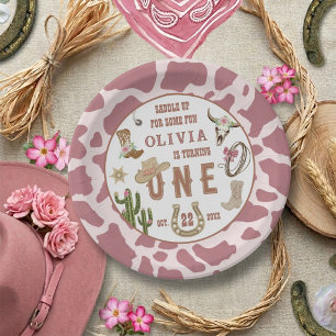 Erstes Rodeo Western Cowgirl 1. Geburtstagsfeier Pappteller