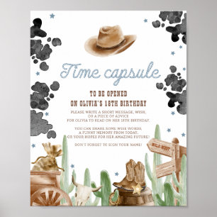Erstes Rodeo Wild West Rustikales Zeitkapsel-Schil Poster