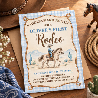 Erstes Rodeo zum Geburtstag eines Jungen Einladung