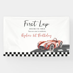 Erstes Runde Rennwagen 1. Geburtstag Banner