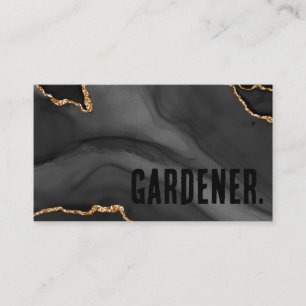 Erstes Schwarz-Gold-Glitter-Achat-Minimalist Visitenkarte