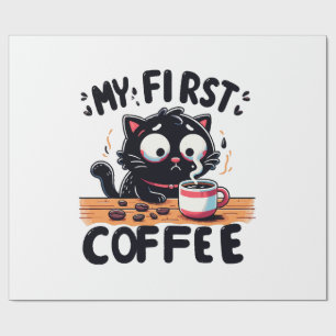 Erstes Schwarzes Kaffee-Abenteuer Geschenkpapier