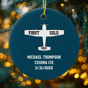 Erstes Solo-Flugzeug & Foto Luftfahrt Personalisie Keramik Ornament