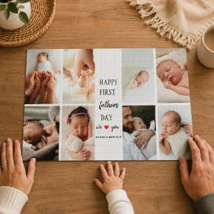 Erstes Vater-Tag-Fotocollage Papa-Puzzle Puzzle