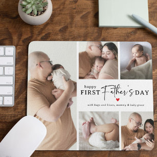 Erstes Vatertags-Foto-Collage-Andenken Mousepad