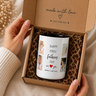 Erstes Vatertags-Foto-Collage Papa-Kaffeetasse Tasse