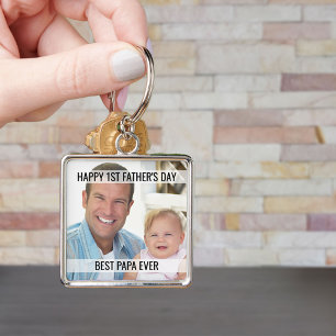 Erstes Vatertags-Foto-Schlüsselanhänger Bester Pap Schlüsselanhänger