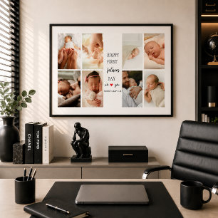 Erstes Vatertags-Fotocollage Poster für Papa