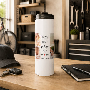 Erstes Vatertags-Fotocollage   Thermal Tumbler Thermosbecher